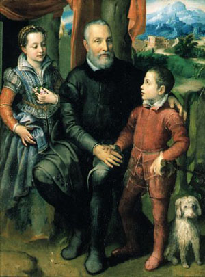 Grandfather with children